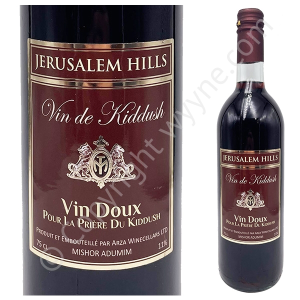 Jerusalem Hills - Vin de Kiddush (kiddouch) Rouge Moelleux Vins Rouges